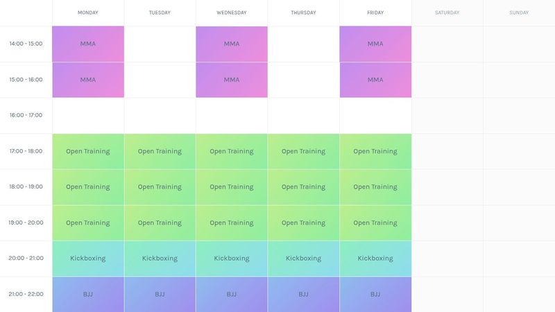 Timetable template with CSS grid