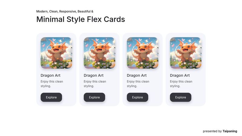 Modern Minimal CSS Flex UI Cards