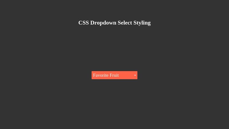 Dropdown Select CSS
