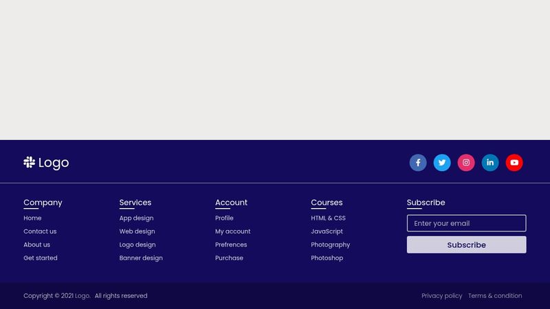 Awesome Responsive Footer using HTML and CSS