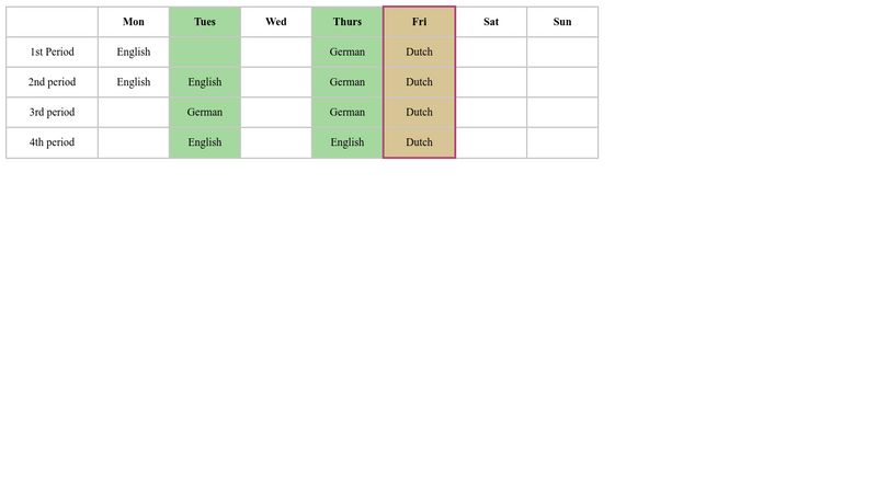 School Time Table