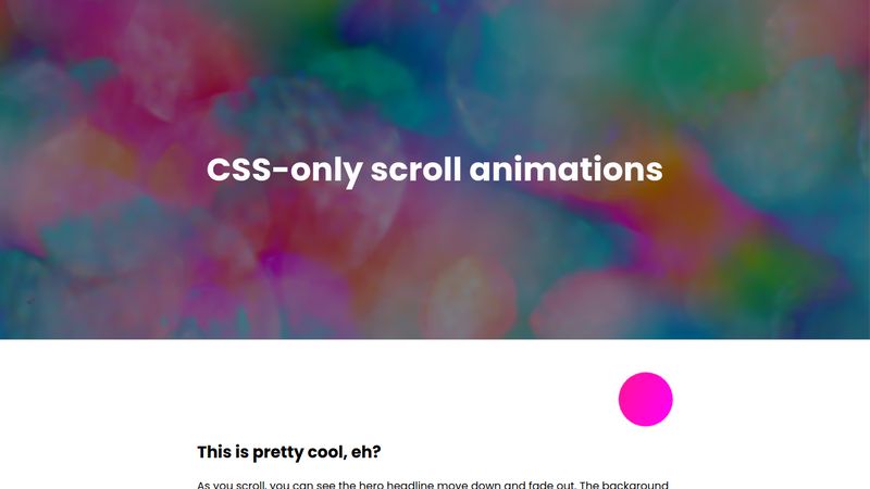 CSS-only Scroll Animation Timelines