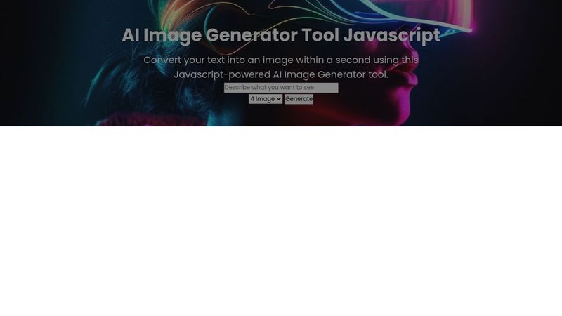 AI Image Generator Tool Javascript