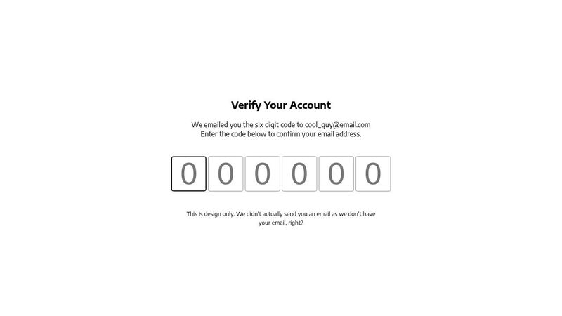 Verify Account UI