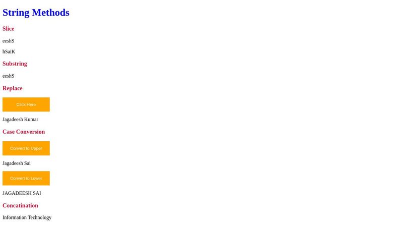 String Methods in JS