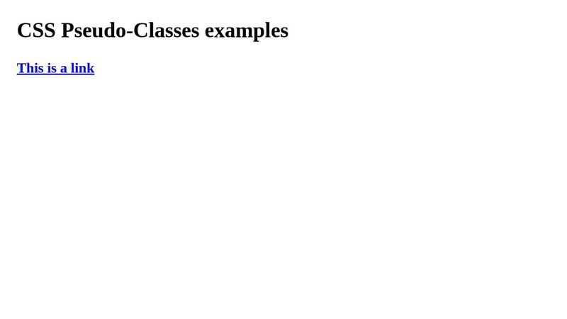 CSS pseudo classes examples