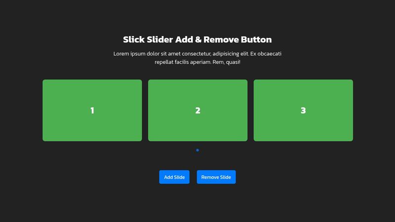 slick add & remove button