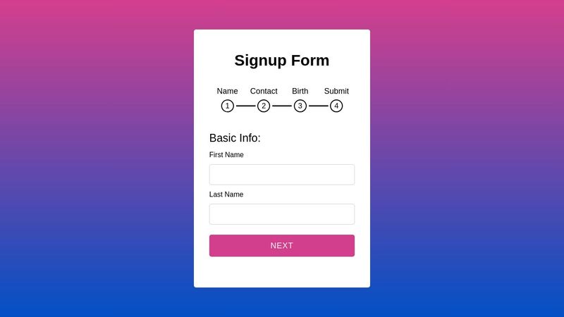 Multi step form by CodingNepal