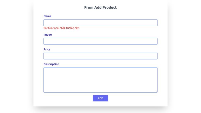 Form Add Product