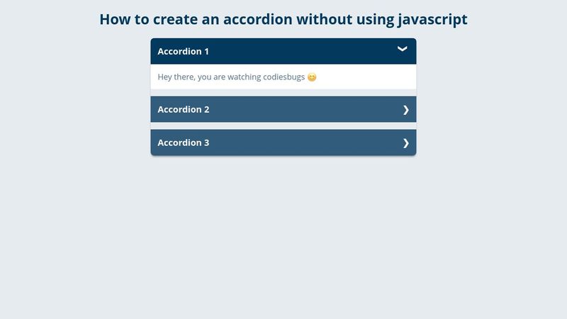 How to create an accordion without using JavaScript