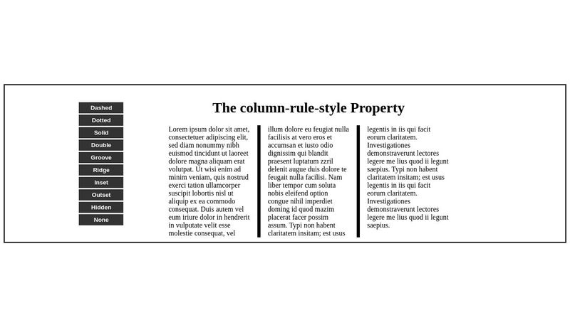 CSS column-rule-style Property