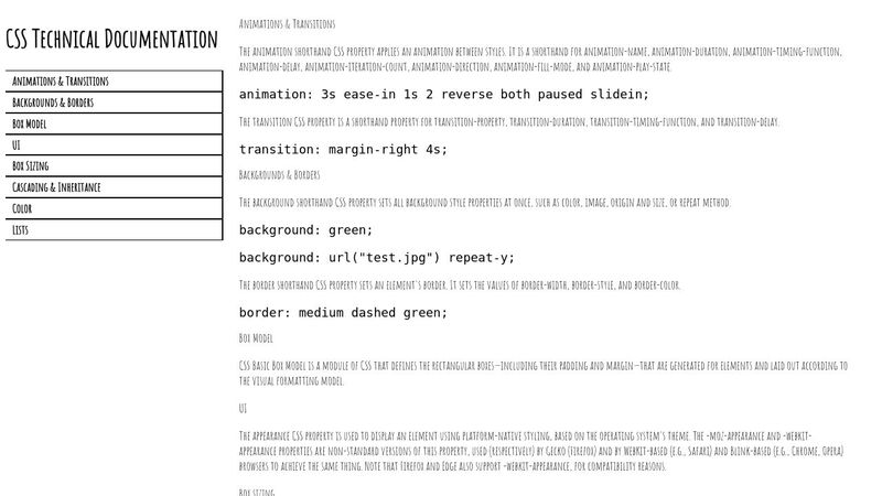 Technical Documentation CSS