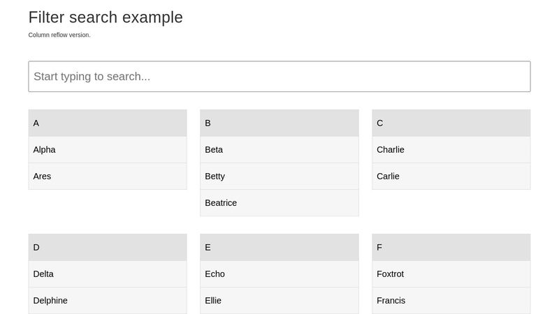 Filter search example - multiple columns in pure JS