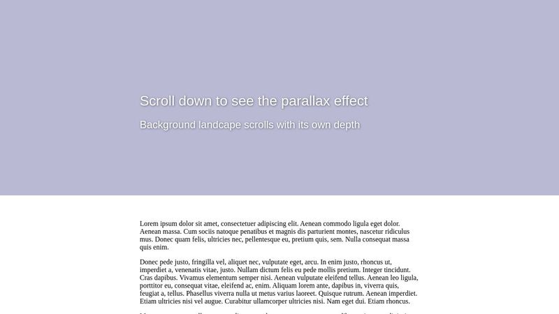 Header Image Parallax Scrolling Effect with CSS