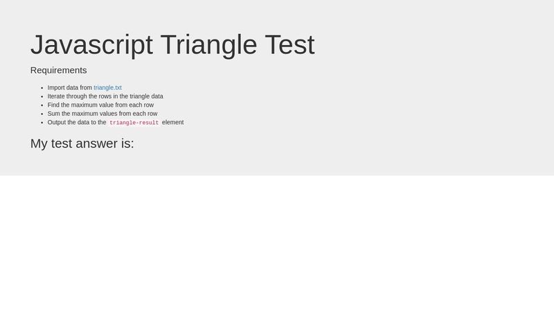 Javascript Triangle Test