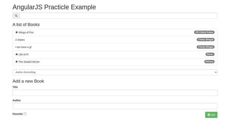 AngularJS simple application example