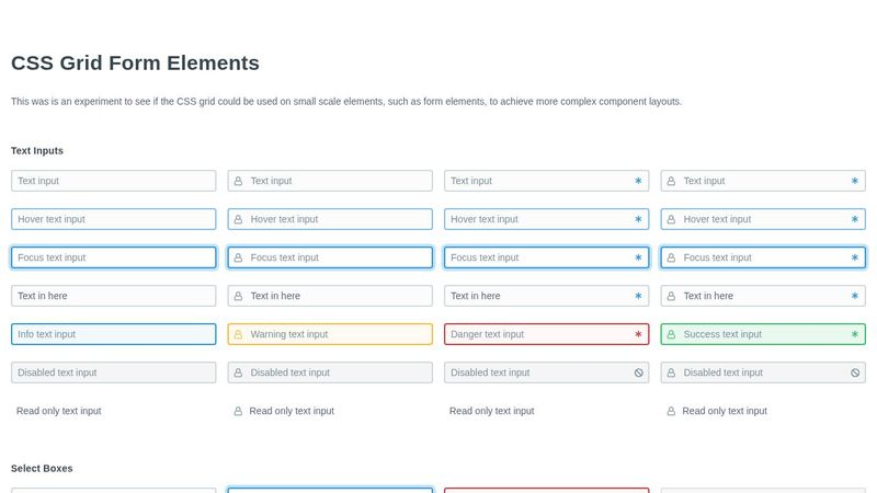 CSS Grid Form Elements
