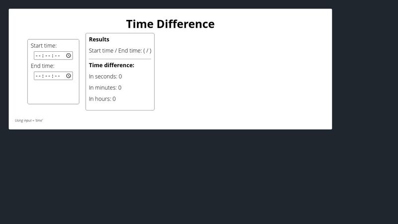Input type 'time' with time difference