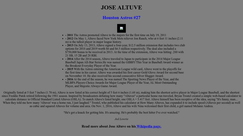 Jose Altuve, Wiki