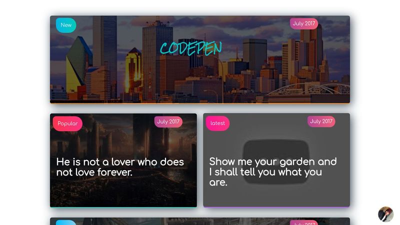 Responsive cards with CSS effects