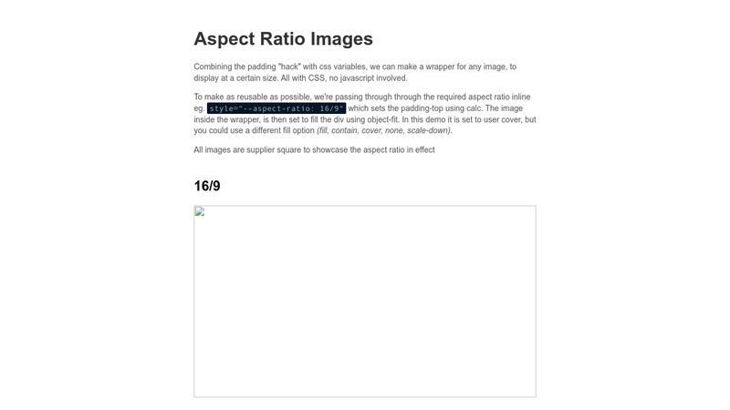 Aspect Ratio Images with CSS