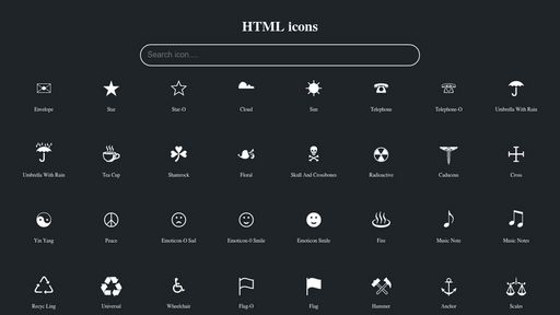 Html Icons - Script Codes