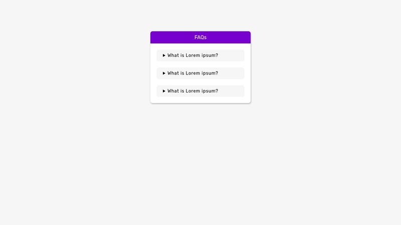 FAQ Section Design - CSS