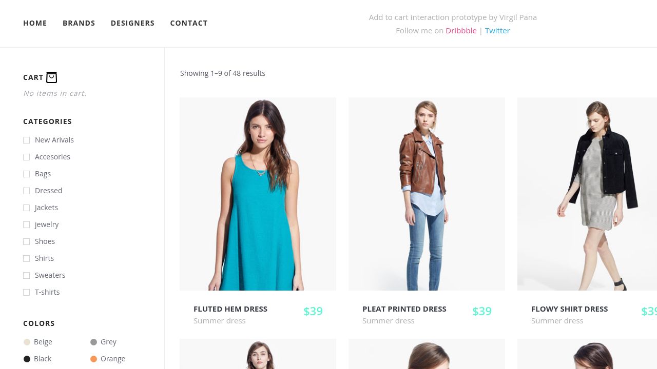 Add to cart interaction Add to cart interaction