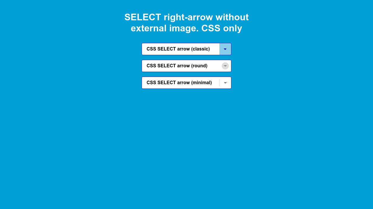 SELECT right arrow with CSS
