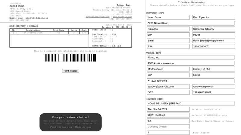 bmo bank invoice