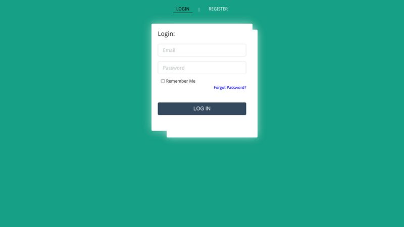 Login and register form UI Widget