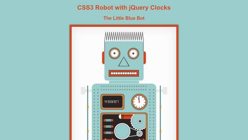 Pure CSS3 Robot with JS clocks - Script Codes