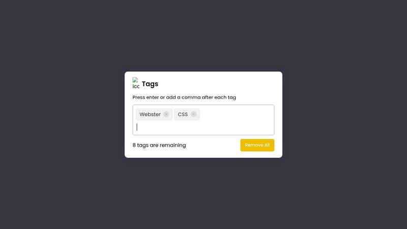 Add Tags Input Box JavaScript