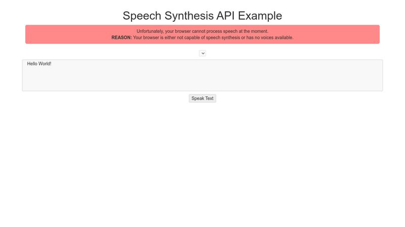 Speech Synthesis Api Example 