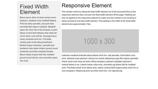 Fixed Width Element in Responsive Design - Script Codes
