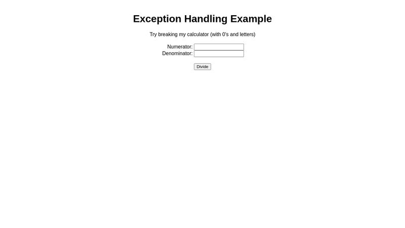 Exception Handling Example
