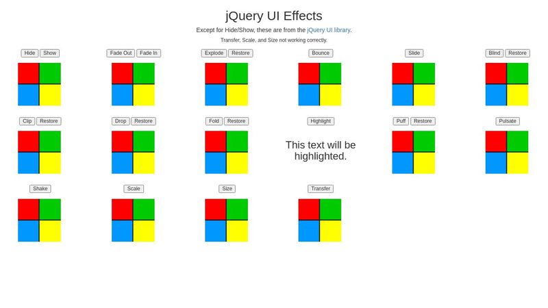 jQuery UI Effects jQuery UI Effects