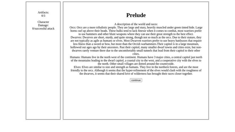 Javascript Story Game