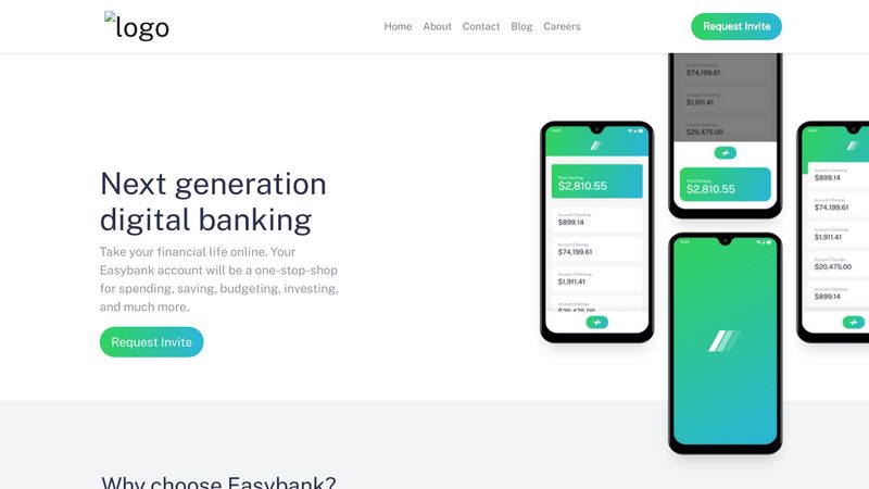 Easy Bank Landing Page