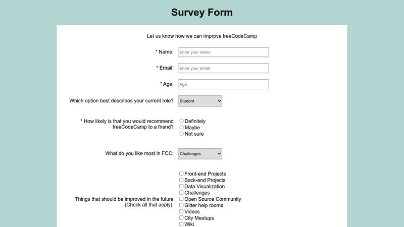 Build a survey form