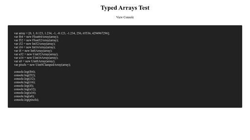 Typed Arrays Test - Script Codes
