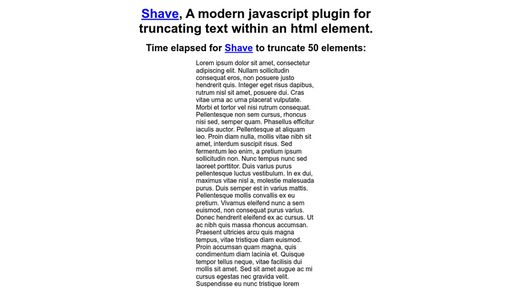 Shave, a javascript plugin for truncating text - Script Codes