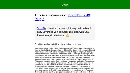 ScrollDir Example - Script Codes