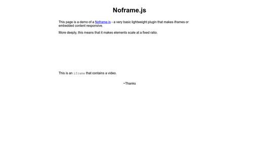 Noframe.js Example - Script Codes