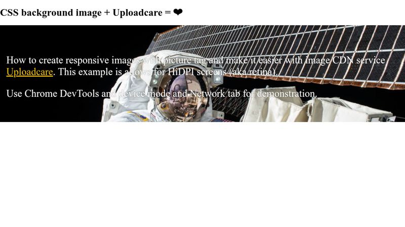 Responsive Images: CSS background image + Uploadcare